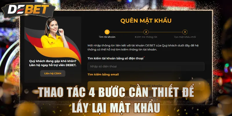 Thao tác 4 bước cần thiết để lấy lại mật khẩu